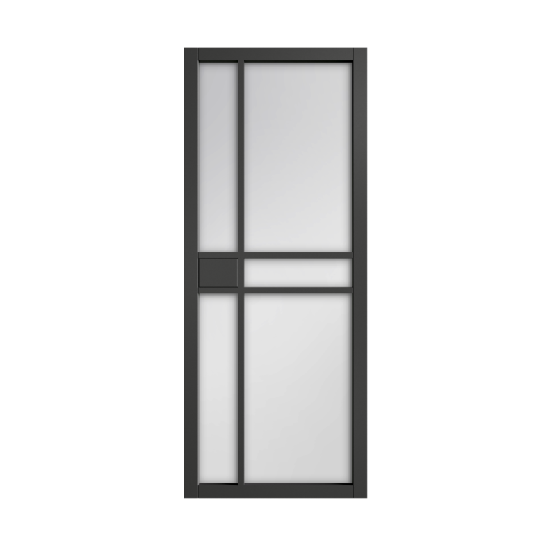 10 Prefinished Black Dalston Glazed Interior Door