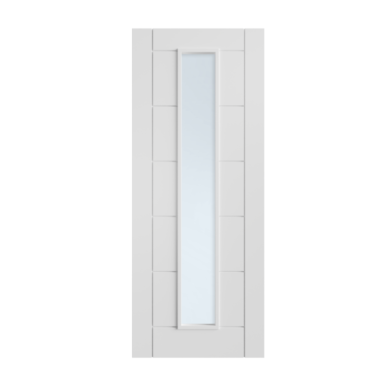 112 White Primed Seville 1L Glazed Interior Door