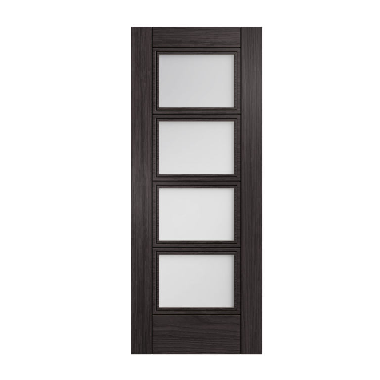 19 Prefinished Dark Grey Ash Montreal Glazed Interior Door