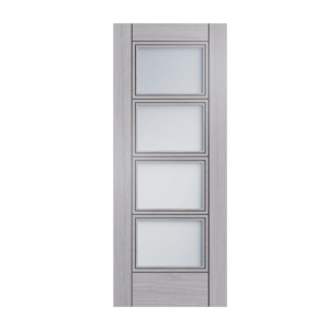 22 Prefinished Light Grey Ash Montreal Glazed Interior Door