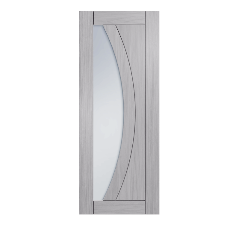 24 Prefinished Light Grey Ash Ravello Glazed Interior Door