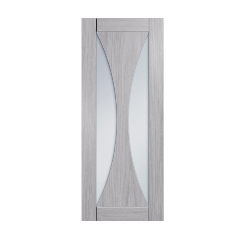 26 Prefinished Light Grey Ash Sorrento Glazed Interior Door