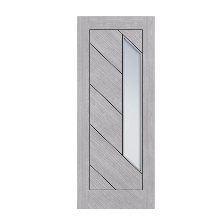 28 Prefinished Light Grey Ash Torino Glazed Interior Door