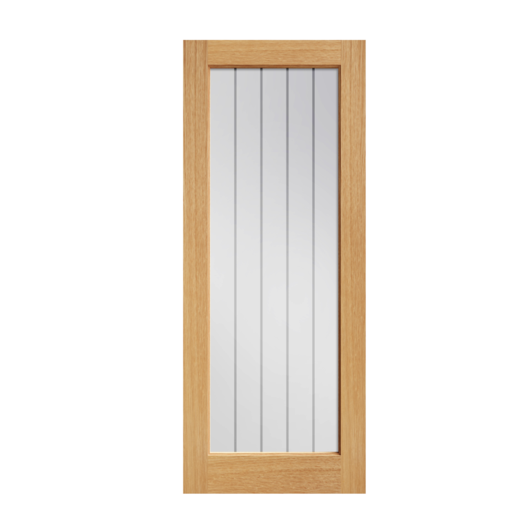 37 Prefinished Oak Ely 1L Full Glazed Interior Door