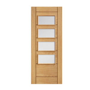 54 Prefinished Oak Seville 4L Square Glazed Interior Door
