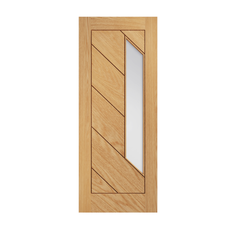 58 Prefinished Oak Torino Glazed Interior Door