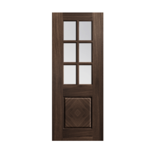 68 Prefinished Walnut Kensington Glazed Interior Door