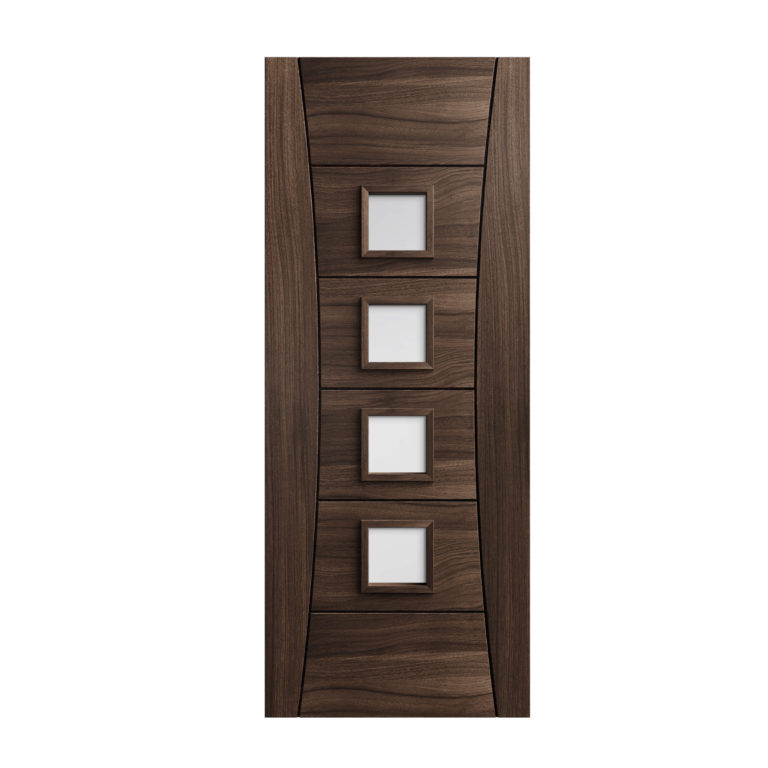 70 Prefinished Walnut Pamplona Glazed Interior Door