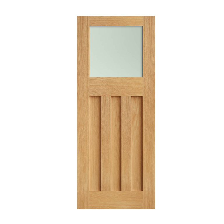 76 Unfinished Oak Cambridge Frosted Glaze Interior Door