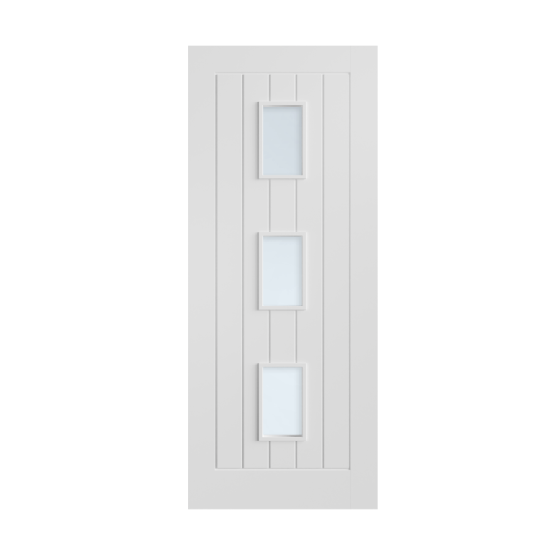 98 White Primed Ely 3L Glazed Fire Door