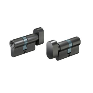 Cylinder Lock With Key & Knob Matt Black Finish