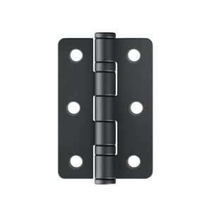 Steel Hinges Pair Radius Black Finish